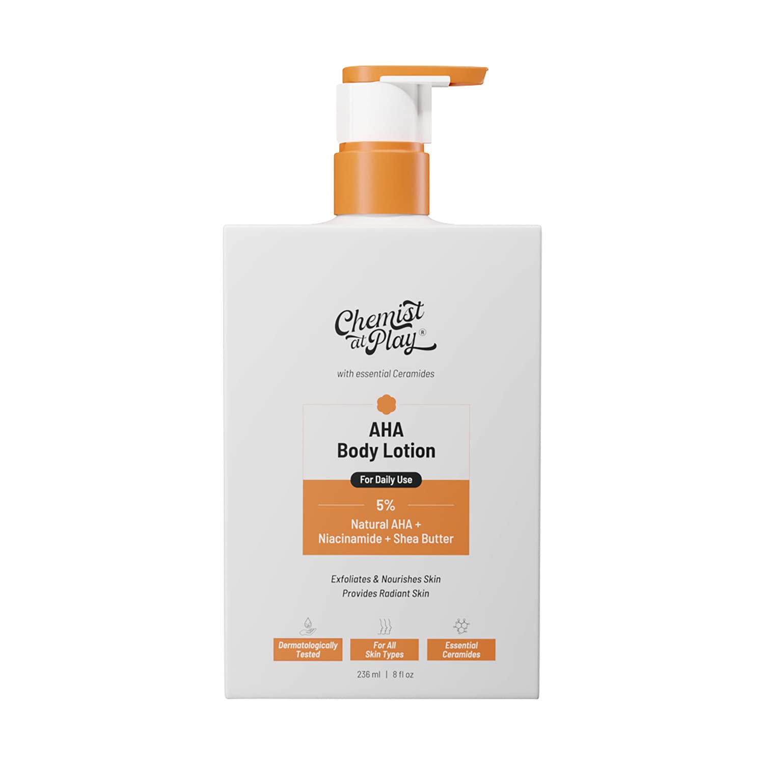 Chemist At Play AHA Body Lotion with 5 Natural AHA, Niacinamide, Shea Butter For Exfoliating