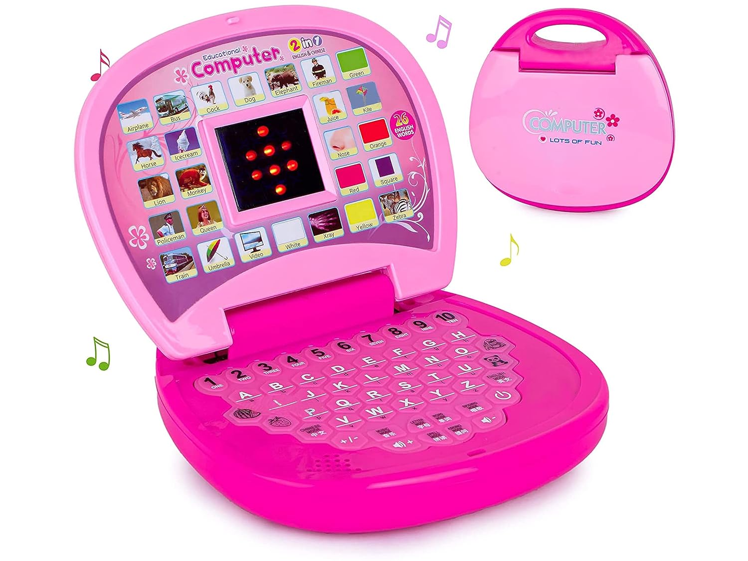 myhoodwink Kids Baby Laptop Computer Toy for Kids Activity Electronics Number Alphabet Learning Educational Toy Charts for Kids 3 4 5 6 7 Years Pink Colombo Mall