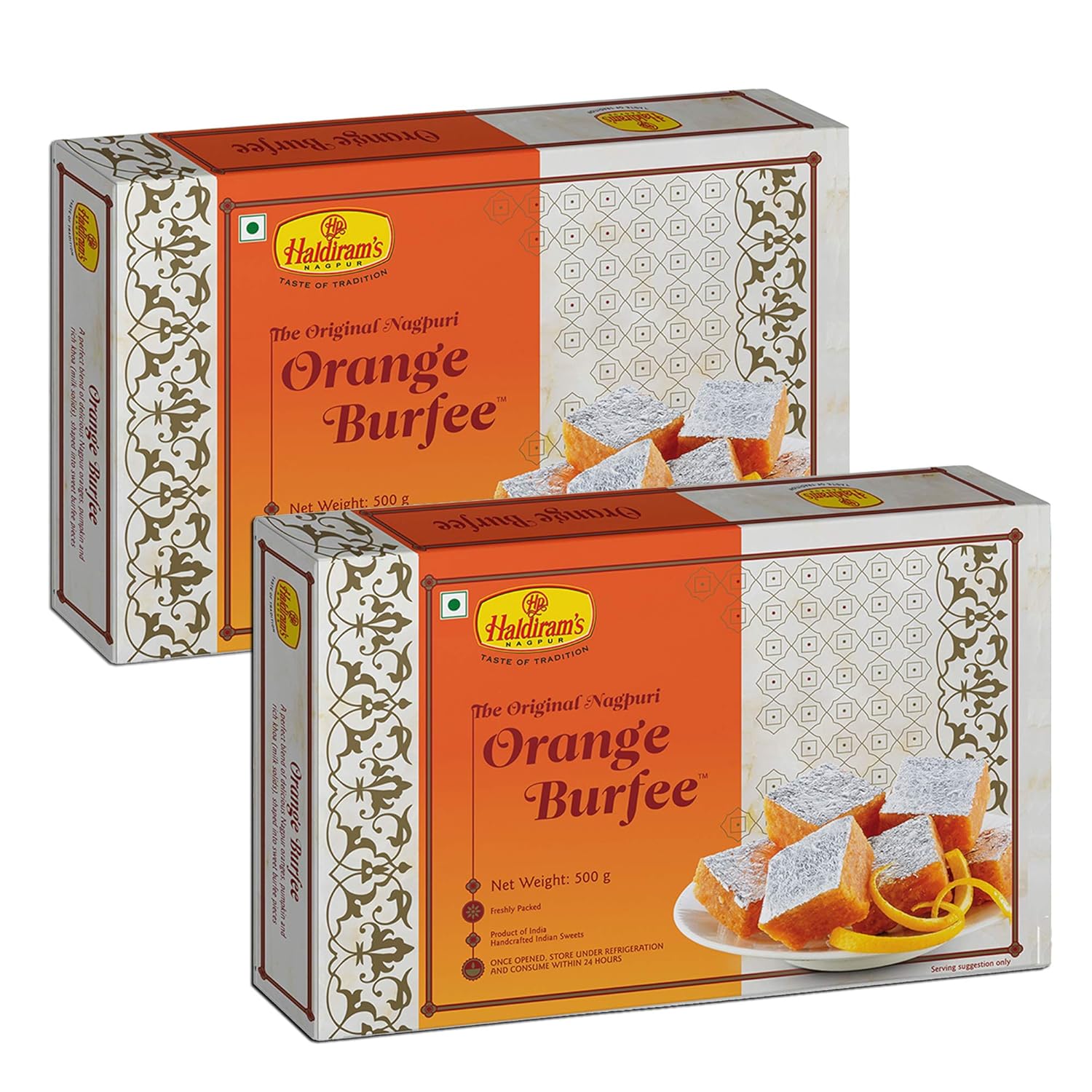 Haldiram’s Nagpur Orange Burfee 500 Grams (Pack of 2). – Colombo Mall