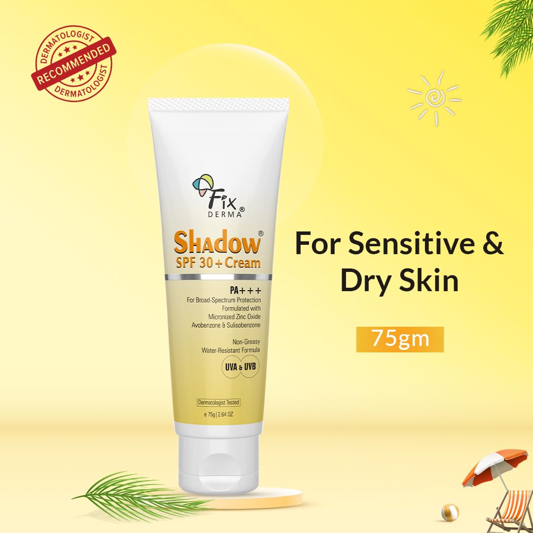 Fixderma Shadow Sunscreen SPF 30+ Cream | Sunscreen for Dry Skin | Sun ...