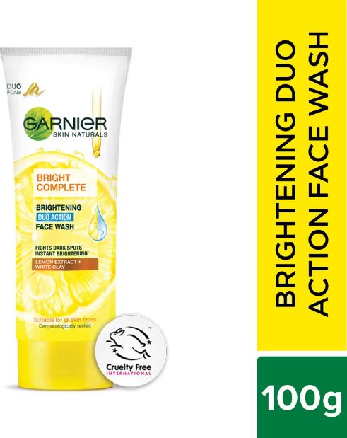 Garnier Skin Naturals Bright Complete BRIGHTENING DUO ACTION Face Wash ...