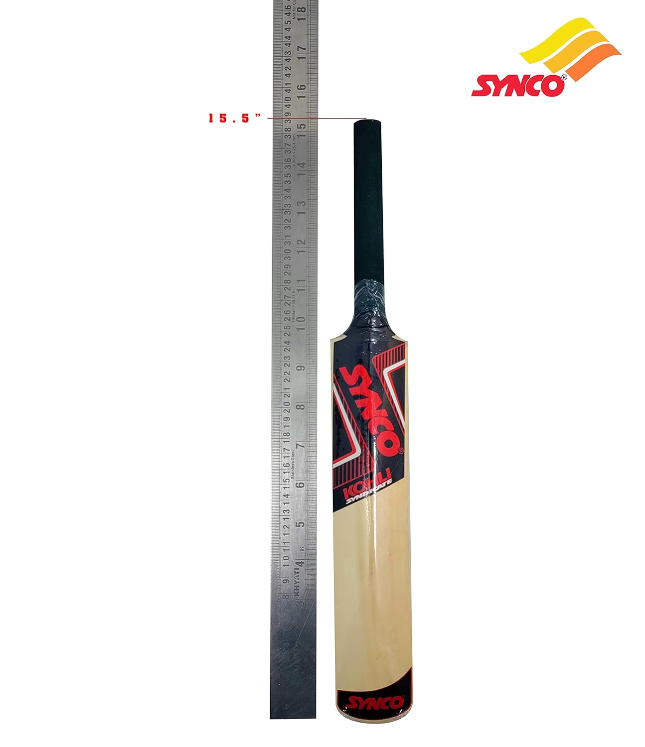 Synco Wooden Mini Cricket Set (1 Poplar Wooden Bat, 1 Wicket with Stump and Base, 1 Plastic Ball