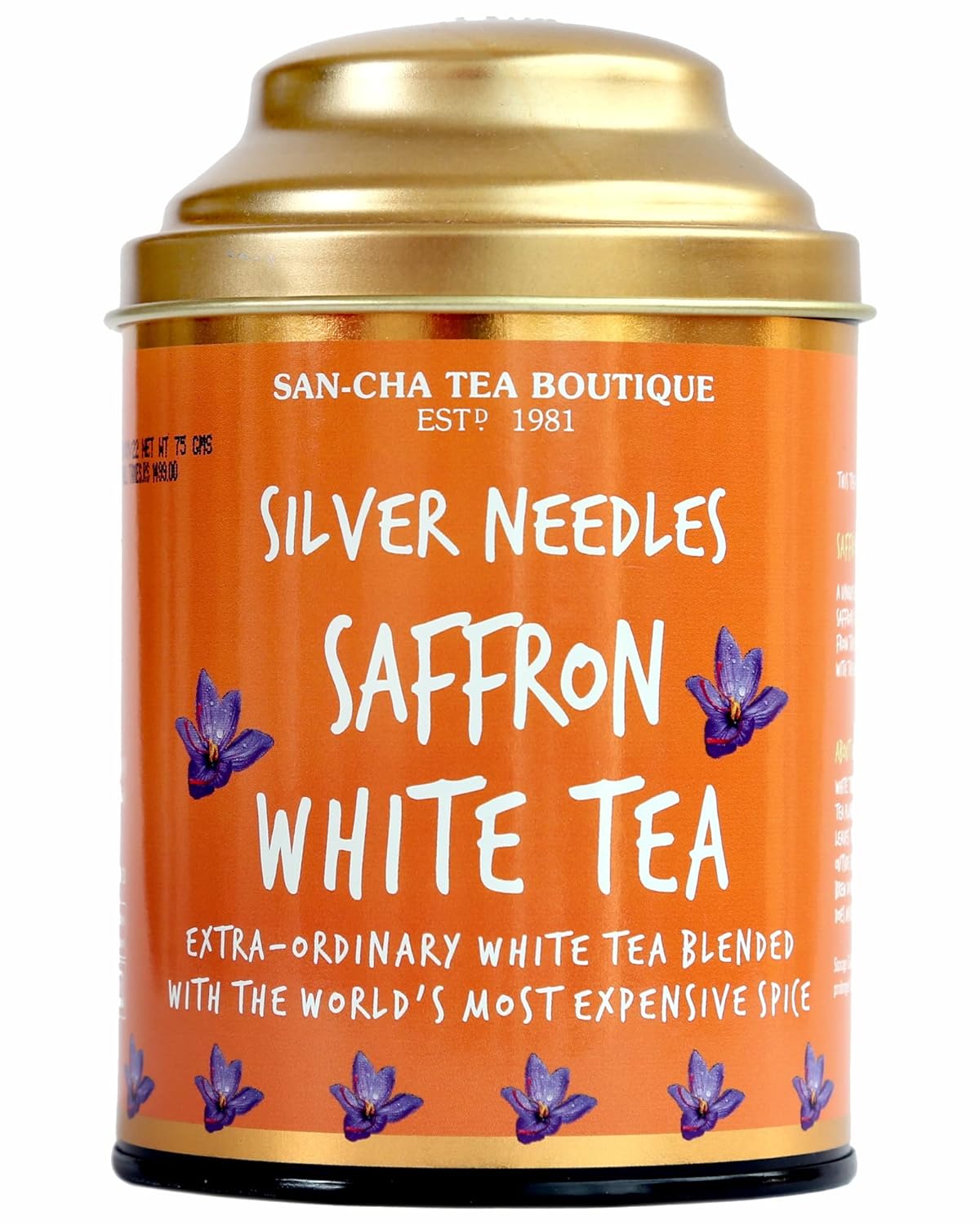 Sancha Tea Boutique, Saffron White Tea, Silver Needle Tea, 25g Loose ...