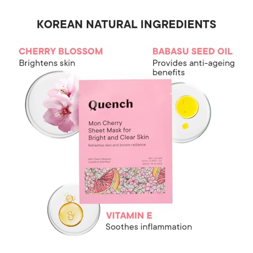 Quench Botanics Brightening Korean Sheet Mask with Cherry Blossom ...