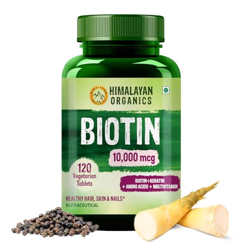 HIMALAYAN ORGANICS Biotin 10000 MCG Supplement For Men And Women With ...