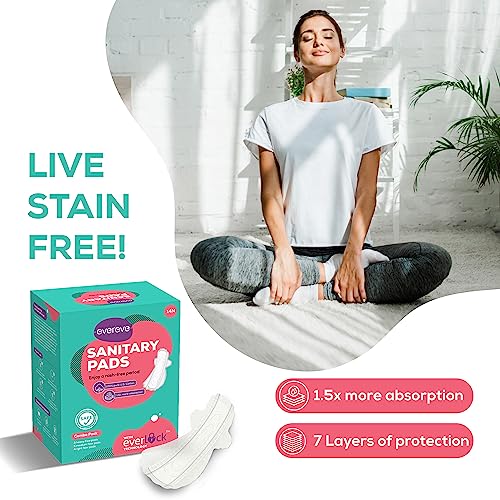 Evereve 100% Us Cotton Ultra Thin Rash Free Sanitary Pads Combo,Pack of ...